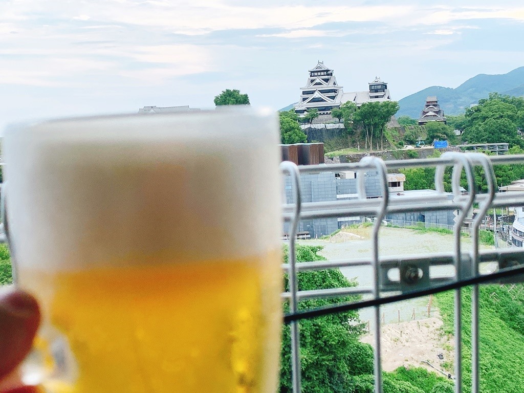 熊本城に乾杯！
